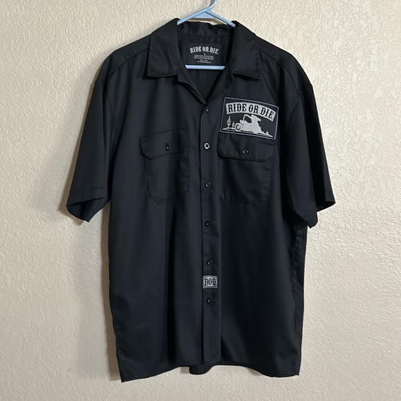 Ride or die, button up shirt men’s large - Picture 3 of 8